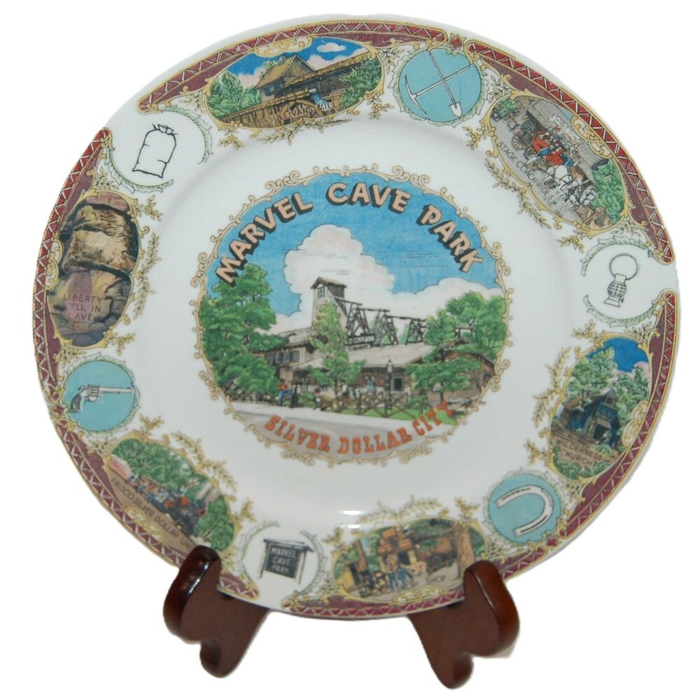 VINTAGE MARVEL CAVE PARK SILVER DOLLAR CITY SOUVENIR PLATE MATSUMURA IRONSTONE